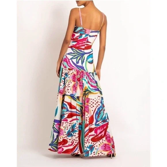 PatBo Flora Textured Tiered Flowy Maxi Dress NWT - Picture 5 of 14